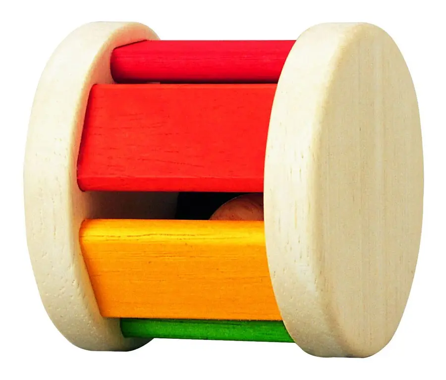 PlanToys Wooden Rainbow Baby Roller with Sound
